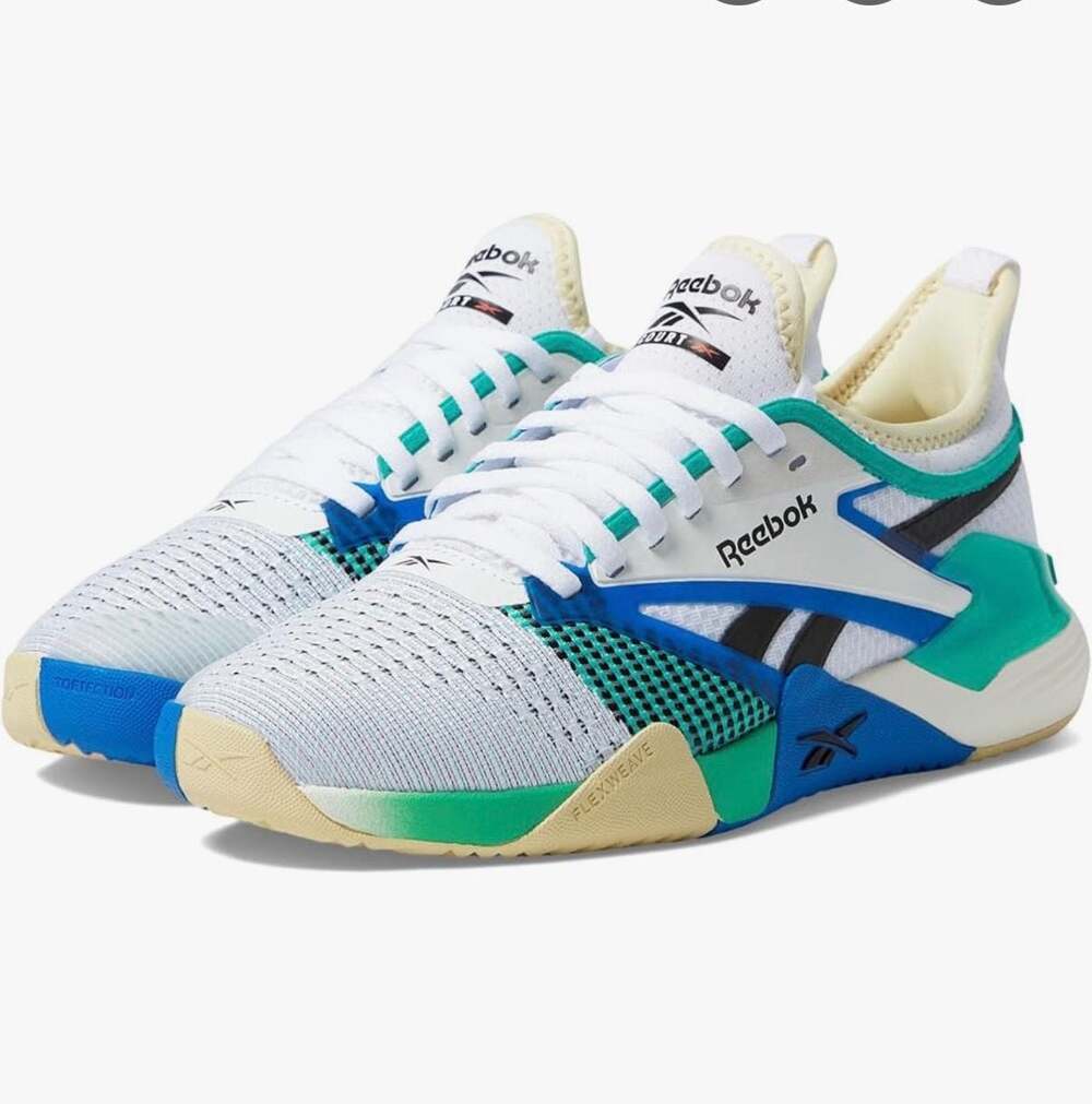 Reebok Women's Nano Court Training Sneakers in Footwear White/Unleashed Green